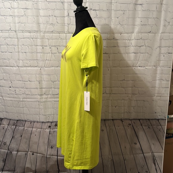 NWT! Calvin Klein T-shirt dress. Neon yellow/green ๐คฉ super comfy/soft! - Picture 5 of 14
